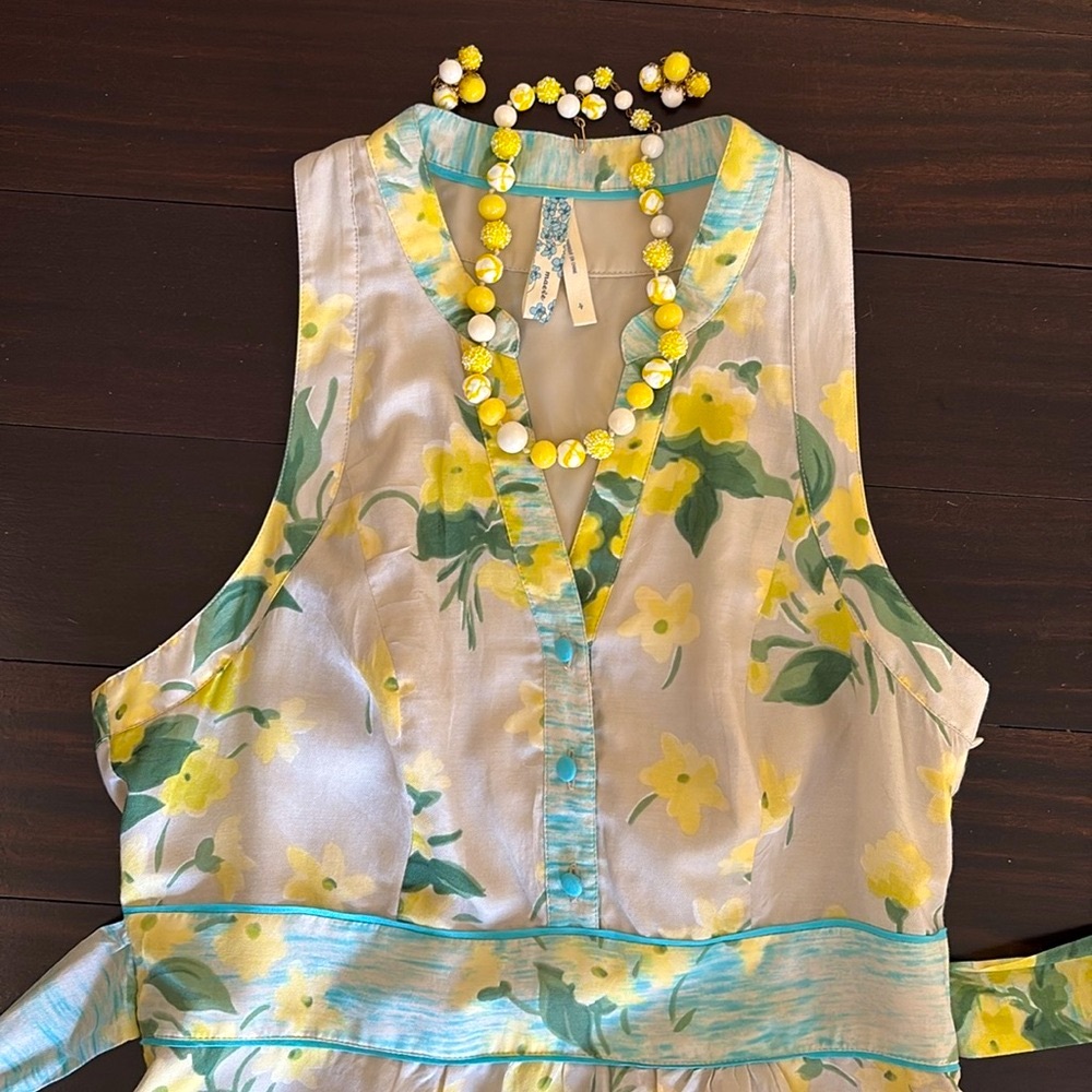 🔥HP🔥Maeve by Anthropologie Shift Dress Sz 2/ 4, yellow /green